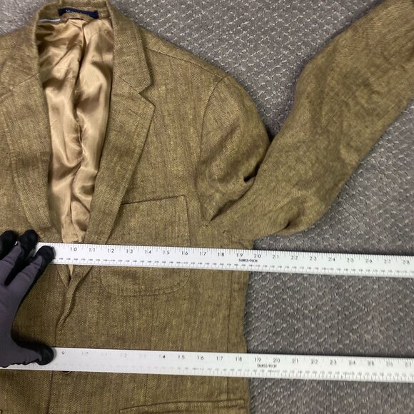 Lands End Baird McNutt Blazer Sport Coat Men's 38R Fits 36S Golden Brown Linen - Picture 9 of 15